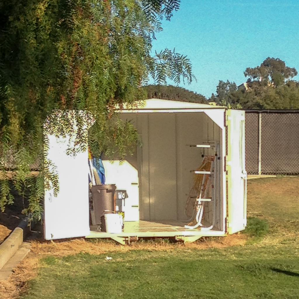 12ft container with doors on one side.