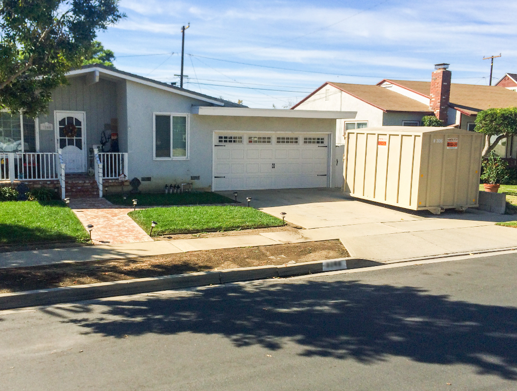 This 12ft container fits in this driveway with a little room to spare.